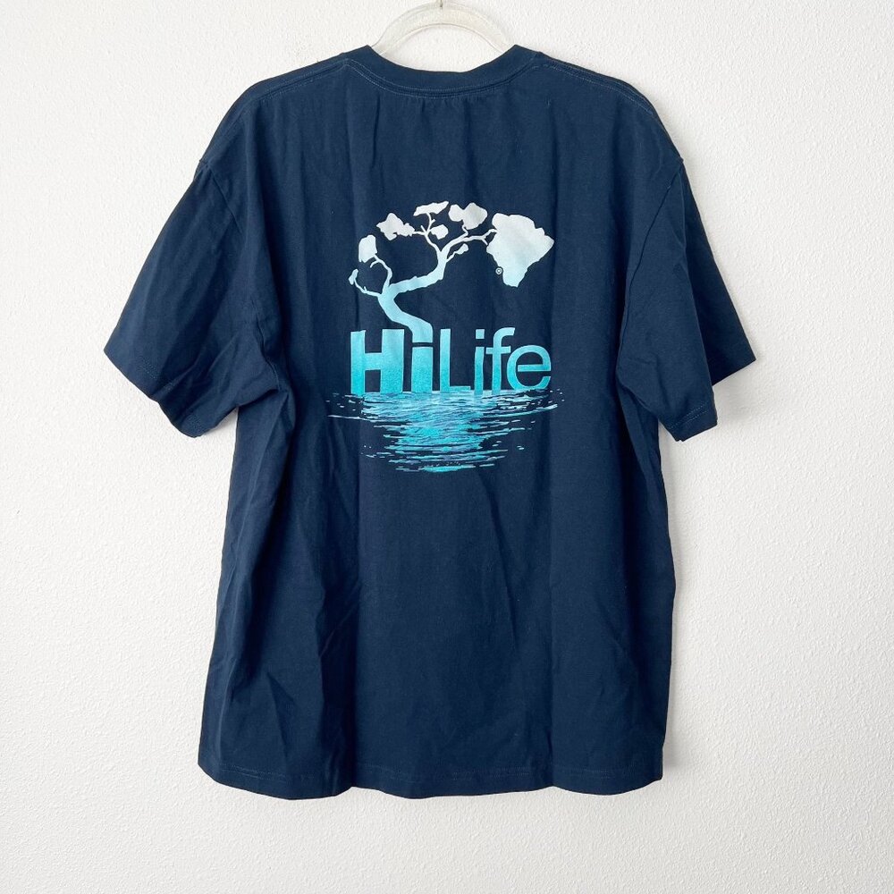 HiLife Hawaii Mens XL Navy Blue Short Sleeve Graphic Tee Tshirt